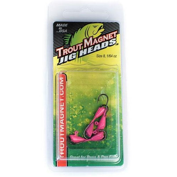 3 Packs Trout Magnet nickel jig heads five hooks each pack size 8 1/64 oz 3 Packs Trout Magnet nickel jig heads five hooks each pack size 8 1/64 oz